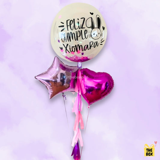 Globo burbuja  Feliz Cumpleaños Conejito