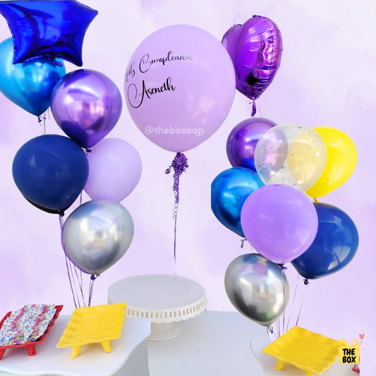 Dúo de Bouquet + Globo Burbuja Personalizado